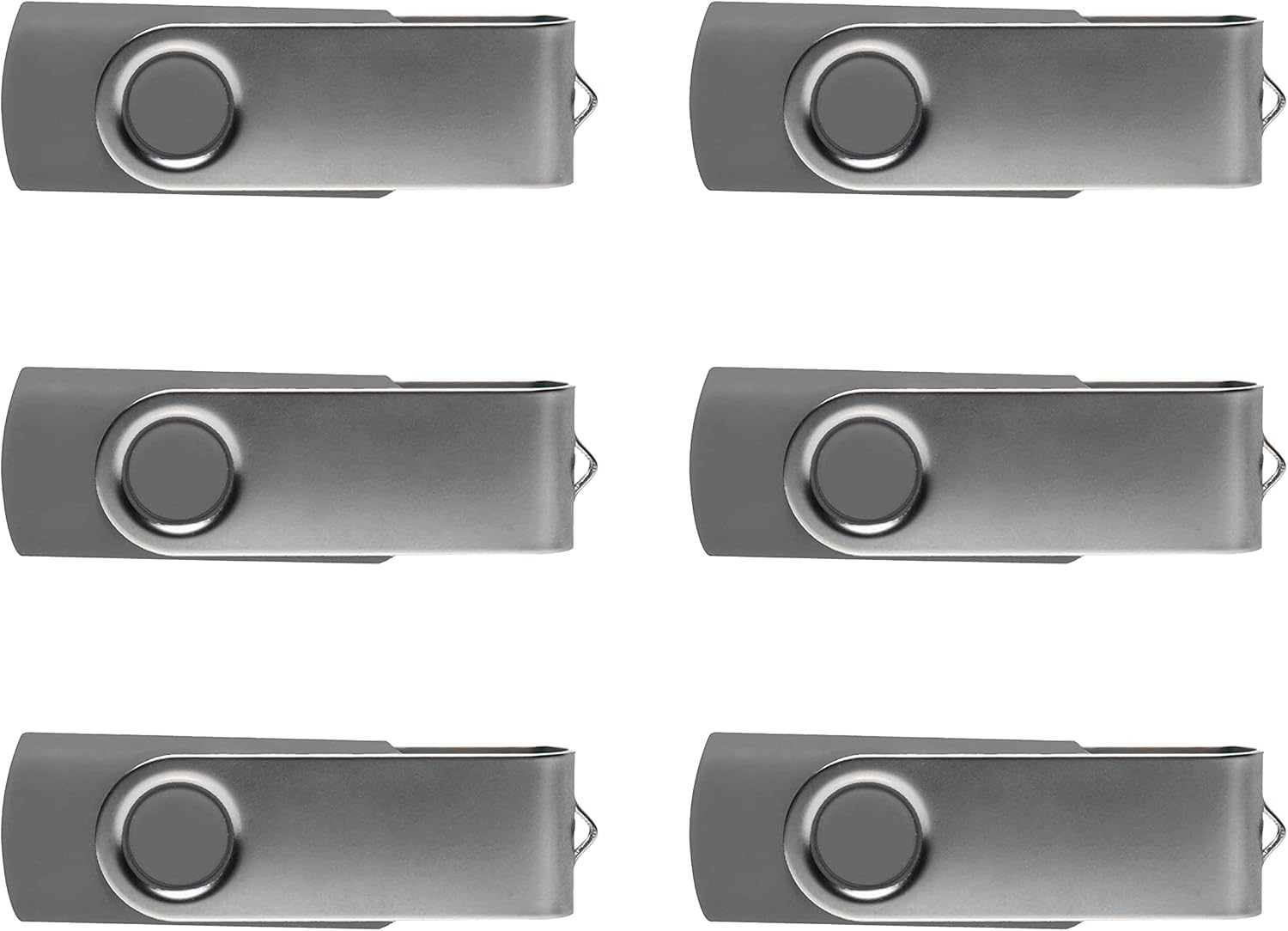 6 Swivel USB Flash Drives Pack, 8GB - Pocket Size Storage