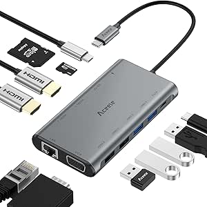 Aceele USB C Docking Station for Dual Monitor Setup and More