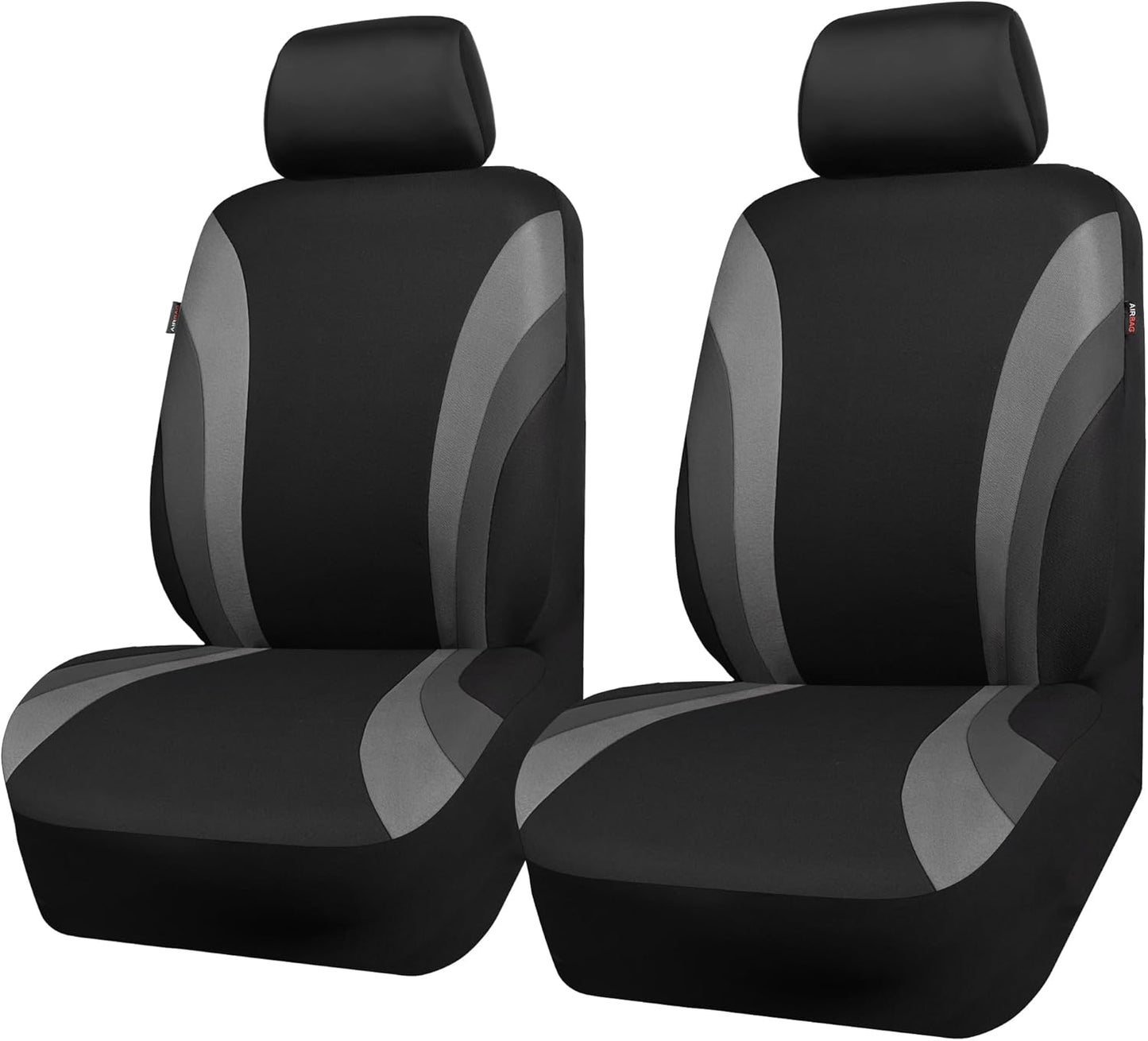 CAR PASS Airbag Compatible Gray Front Seat Covers