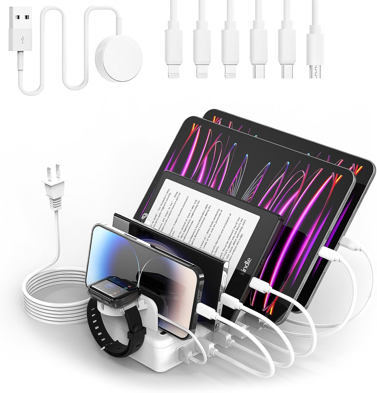 Charging Station Multiple Charger Station for 6 Devices