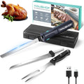 HAUSHOF Cordless Electric Knife Set for Effortless Meat Slicing