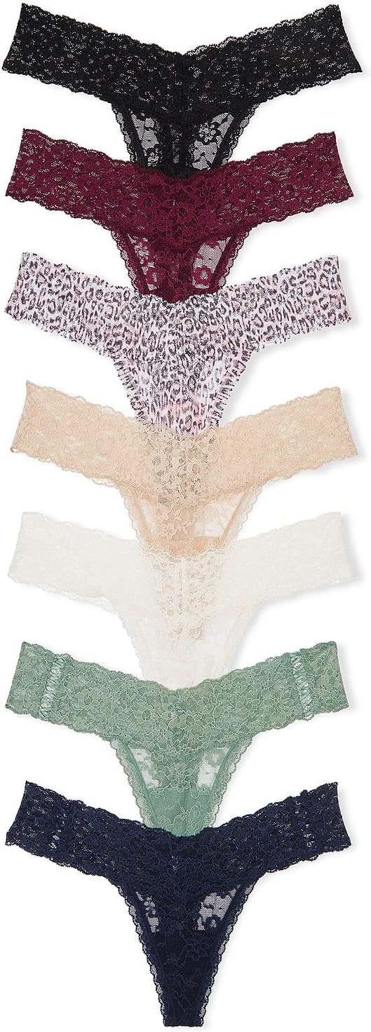 Victoria's Secret Women's Lace Thong Underwear Multi Pack