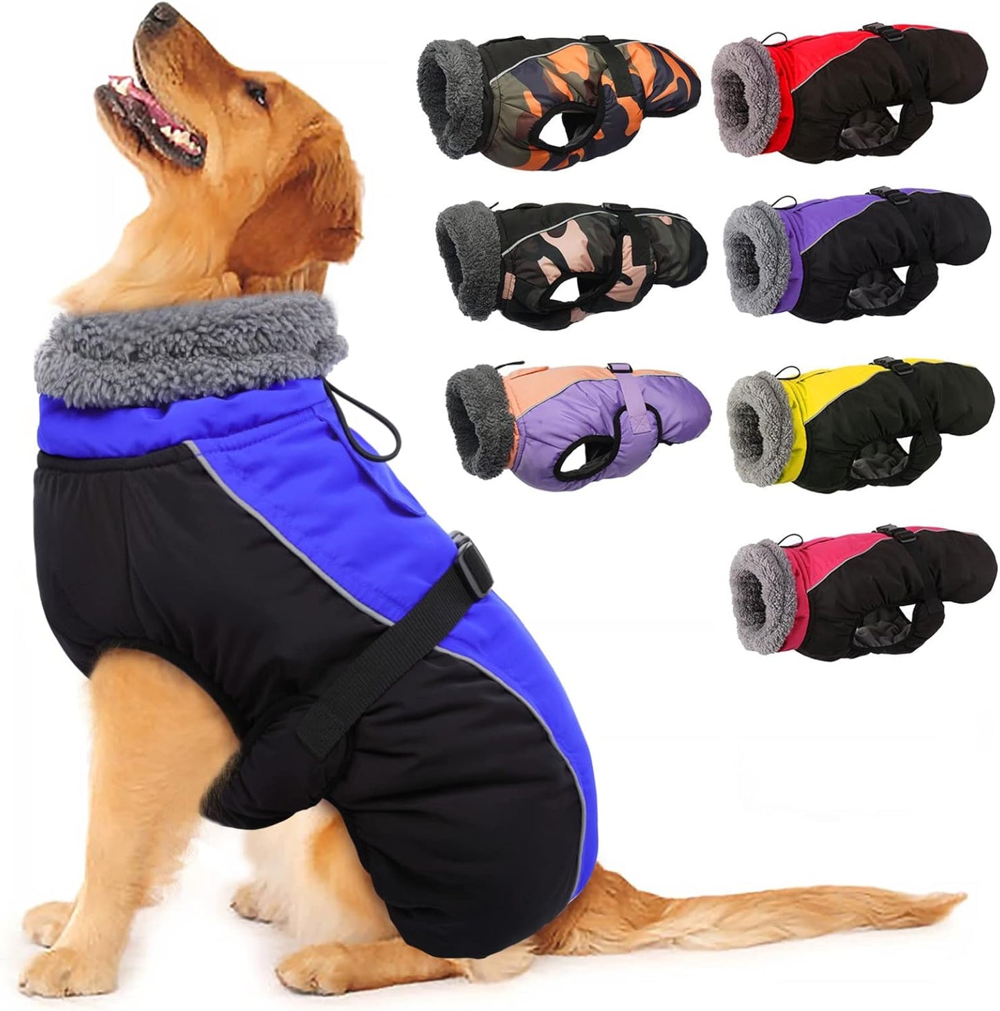 IECOii Extra Warm Dog Coat for Cold Weather - Reflective Jacket