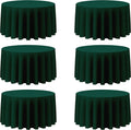 BRILLMAX 6 Pack Hunter Green Round Tablecloths 120 in - Elegant