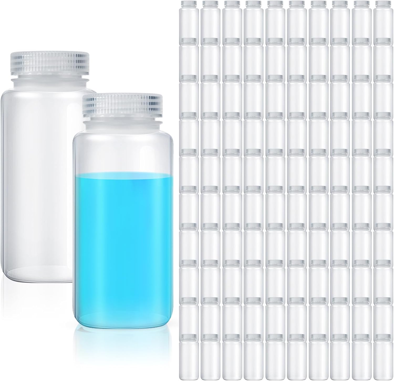 48 Pcs Plastic Sample Bottles for Lab and Classroom Use