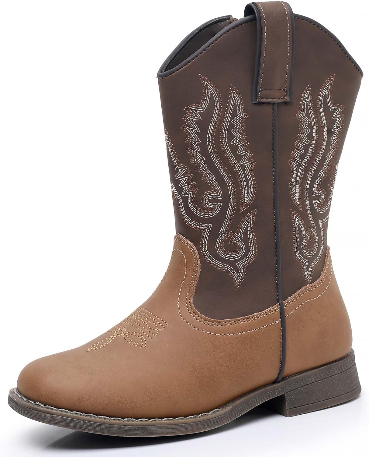 Kids Cowboy Boots with Square Toe Design for All-Day Comfort