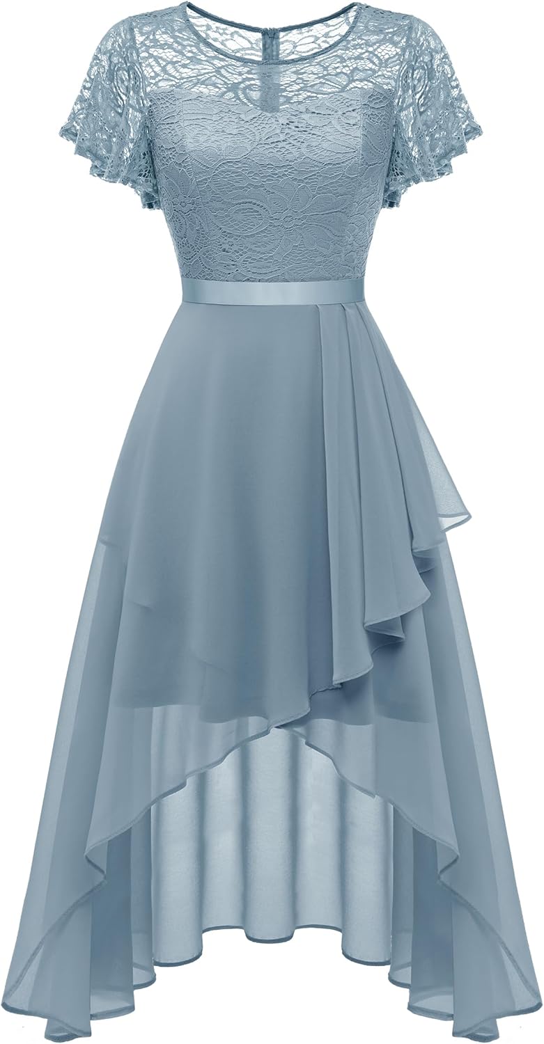 Elegant Flutter Sleeve Wedding Guest Dress for Formal Occasions