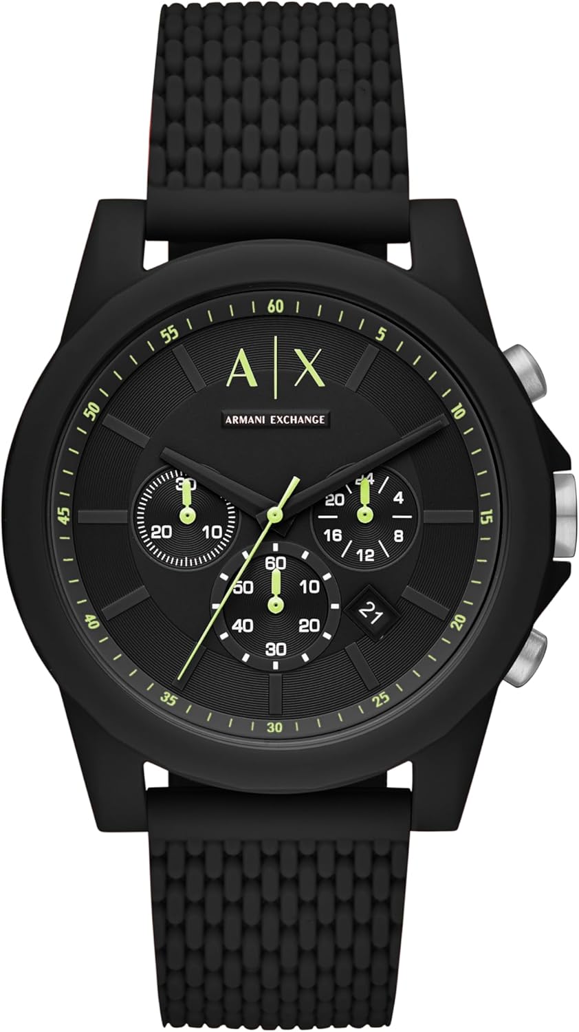 Armani Exchange AX Chronograph Watch for Men with Silicone Band