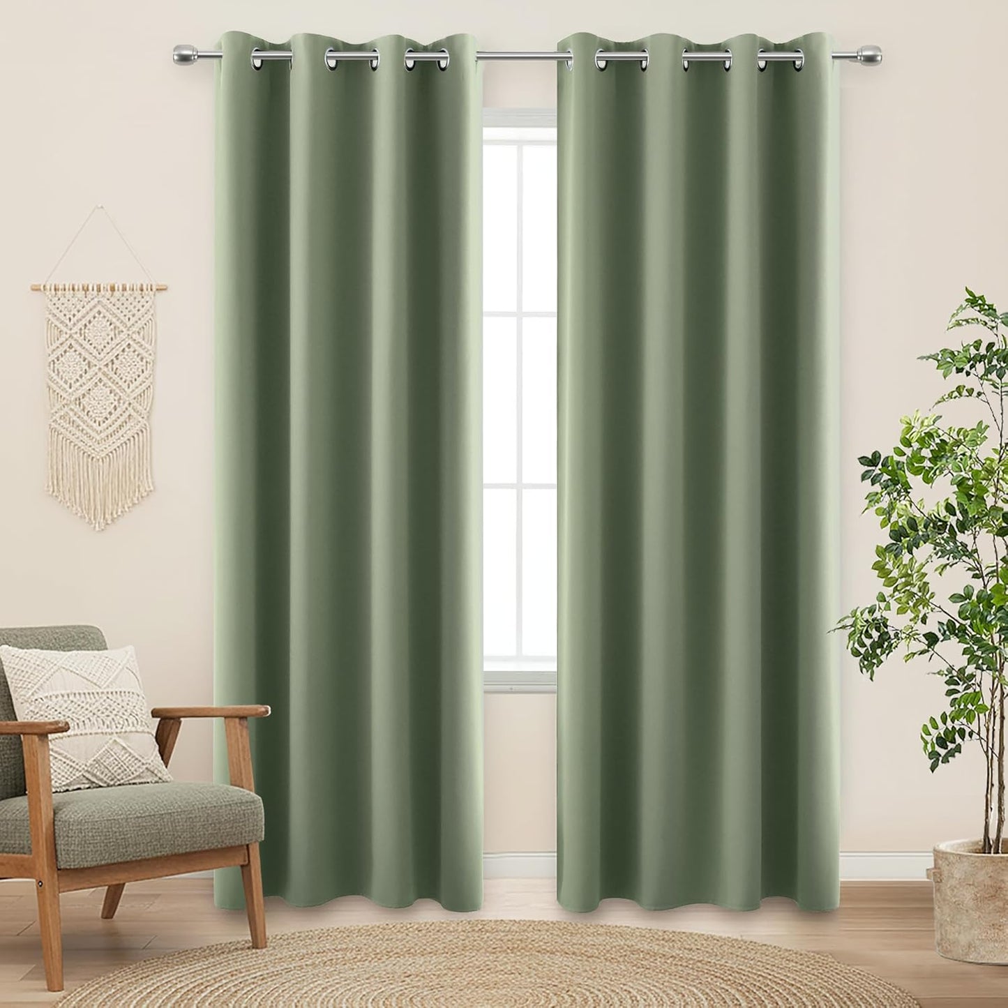 KOUFALL Extra Long Blackout Curtains for Living Room & Bedroom