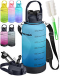 1 Gallon Water Bottle Removable Straw & Handle - Leakproof Hydration