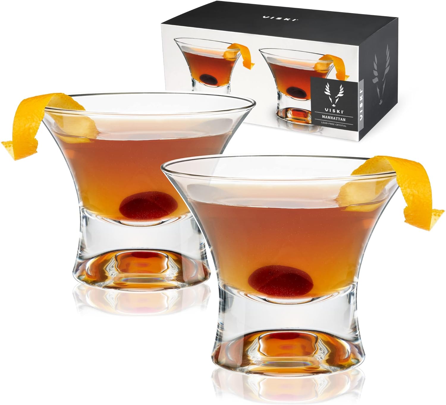Premium Crystal Stemless Martini Glasses Set