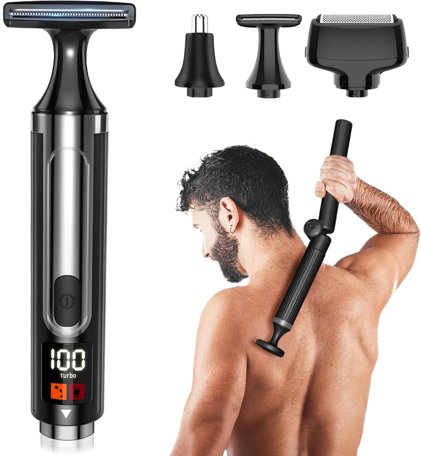 NUBACK Electric Back Shaver for Men with Extendable Handle