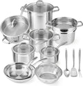 Duxtop Professional Stainless Steel Pots and Pans Set - 17PC Induction