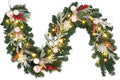 6ft Red White Christmas Candy Garland with Lights - Festive Prelit