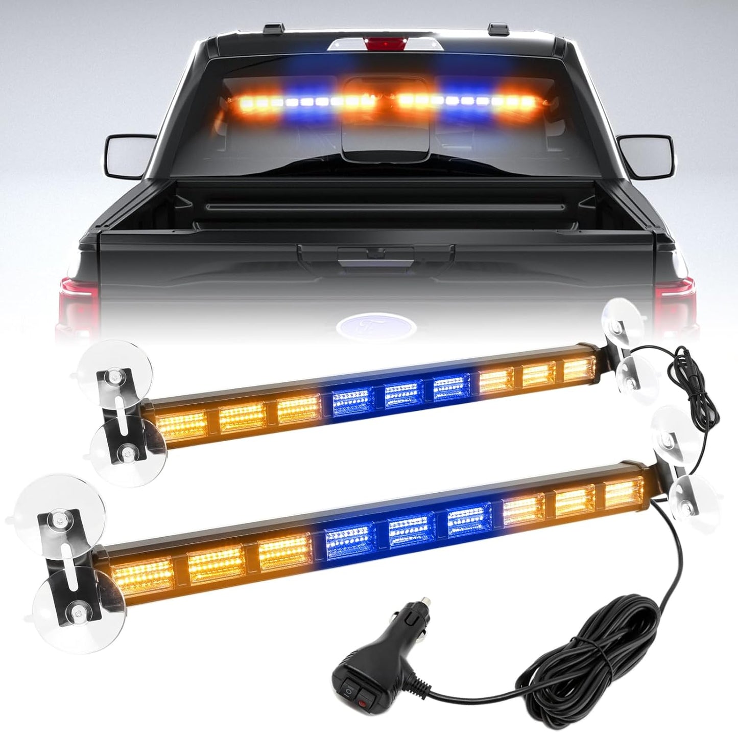 BooYu Emergency Strobe Traffic Advisor Light Bar with 4 Colors