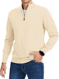 iWoo Quarter Zip Sweater for Men Slim Fit - Mock Neck Pullover