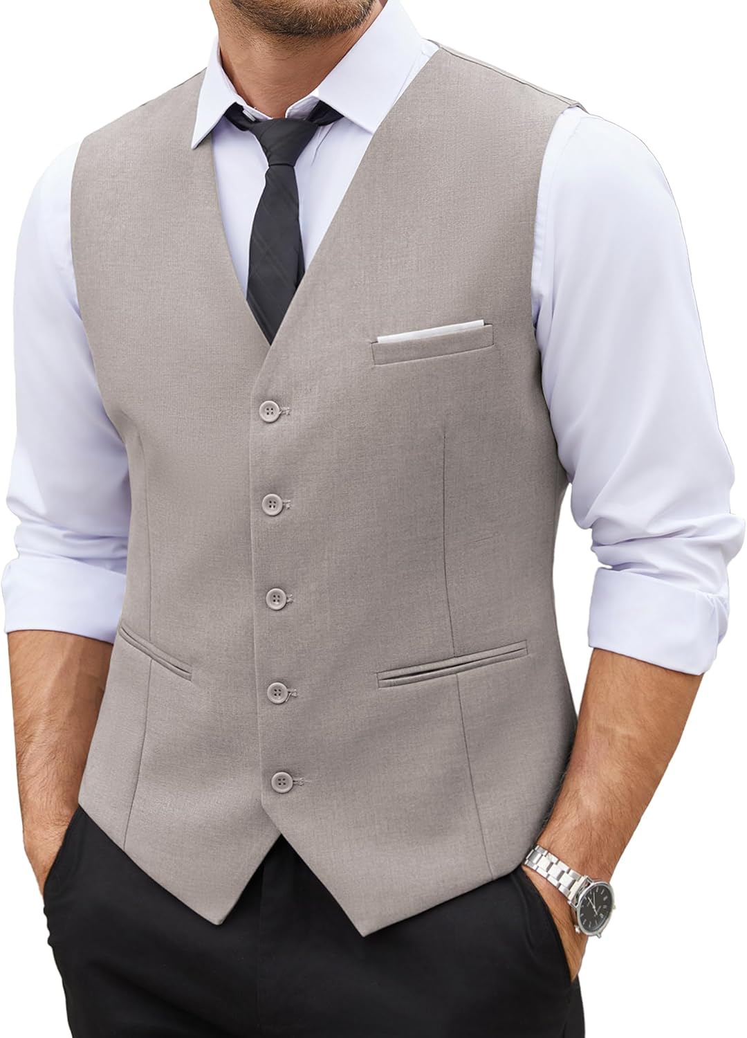 COOFANDY Men's Suit Vest Slim Fit for Business and Casual Wear