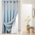 Dotted Waffle Weave Shower Curtain with Snap in Liner - Hotel Grade