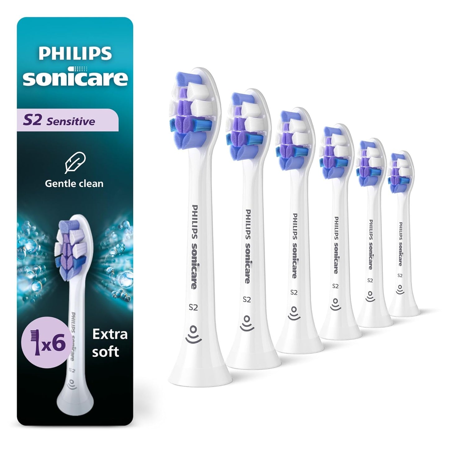 Philips Sonicare S2 Sensitive Electric Toothbrush Heads, 6 Pack