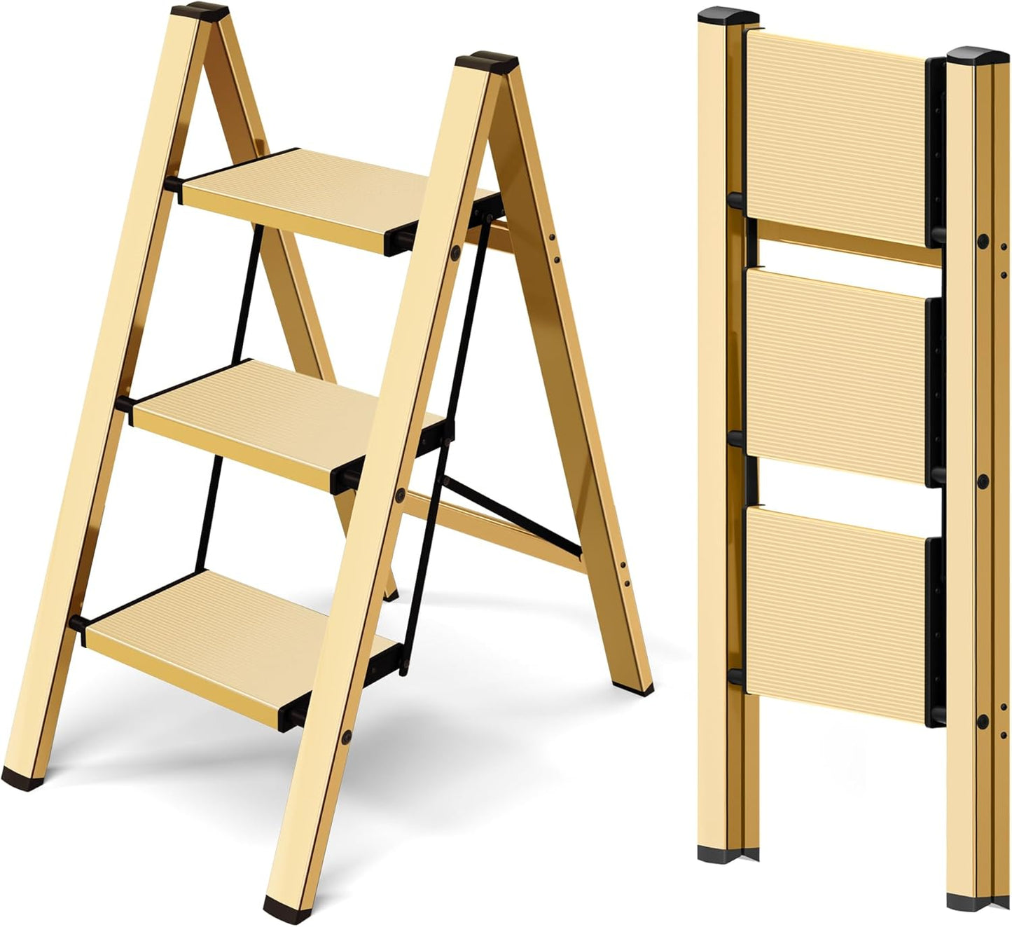 Taranta 3 Step Ladder - Lightweight Folding Step Stool for Home