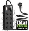 VNJ Outdoor Power Strip with 8 AC Outlets and 4 USB Ports