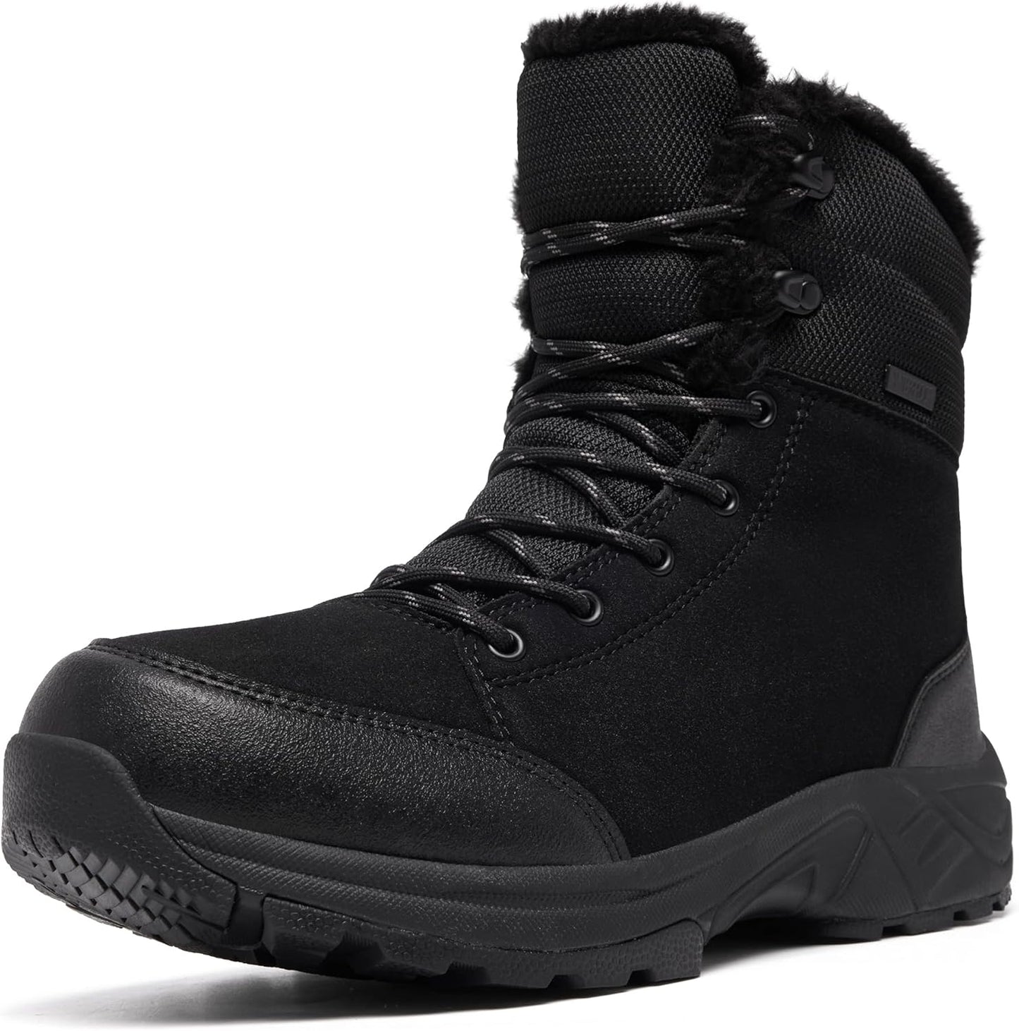 SHULOOK Men's Snow Boots Waterproof Warm Fur Lined Hiking Shoes