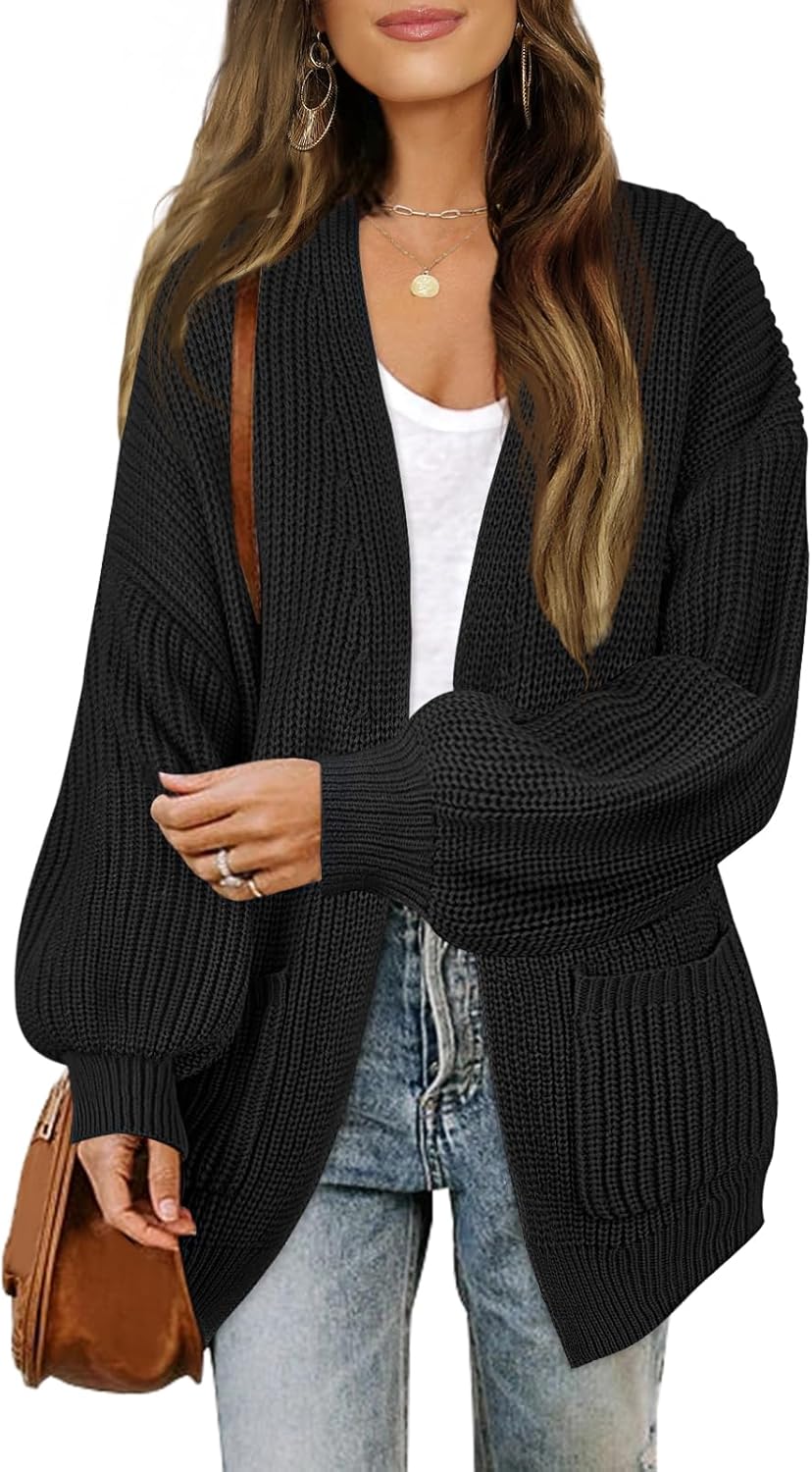 MEROKEETY Women's Open Front Chunky Cardigans for Cozy Style