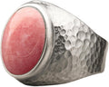 Natural Rhodochrosite Sterling Silver Ring for Men - Dainty Statement