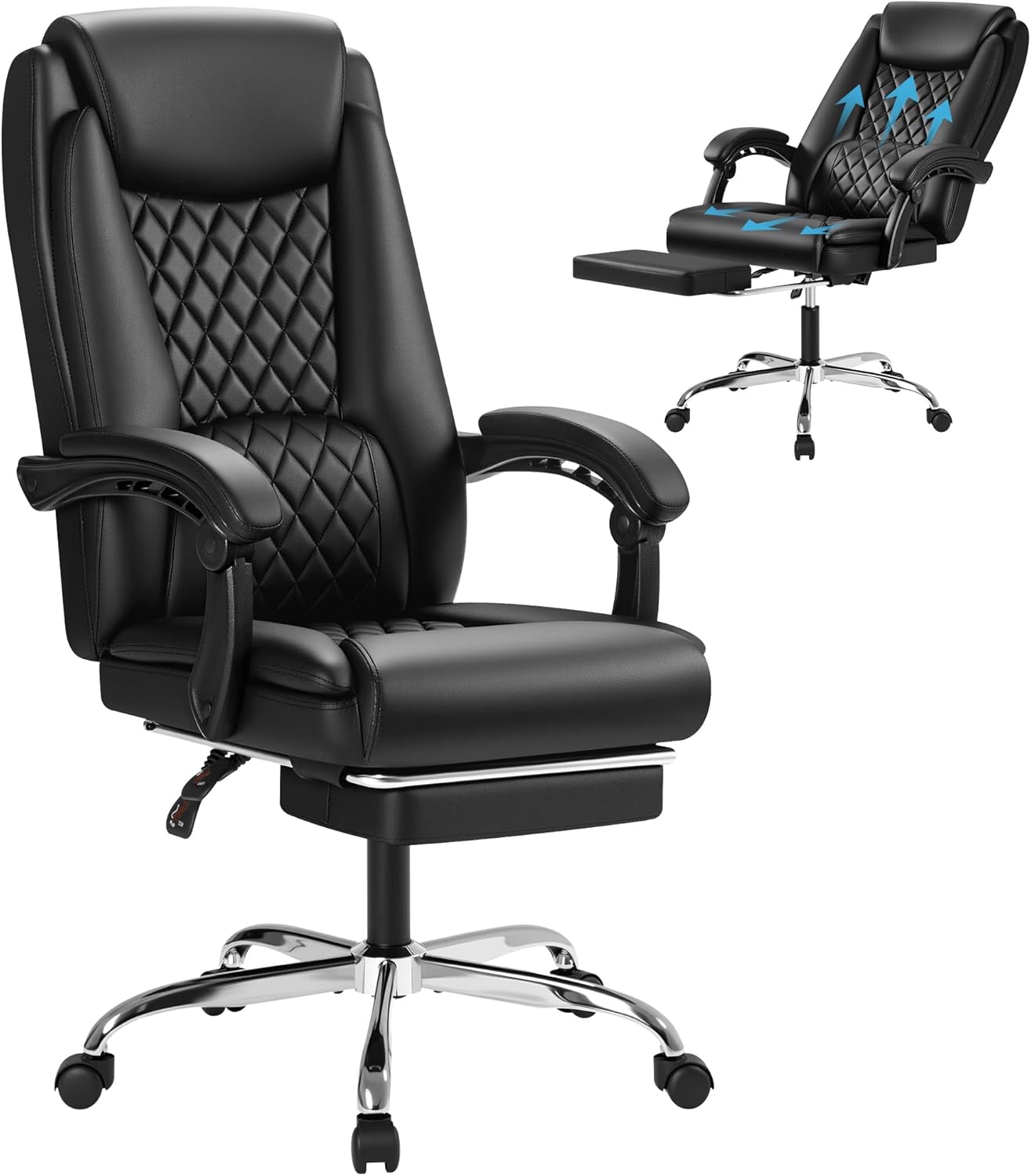 Ergonomic High Back Office Chair with Footrest for Comfort