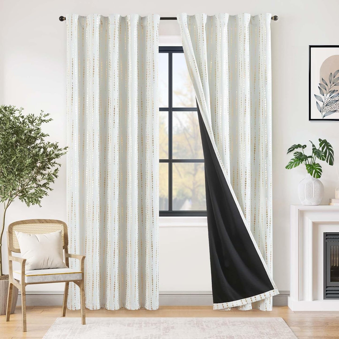 Blackout Bohemian Moon Phase Print Curtains for Any Room