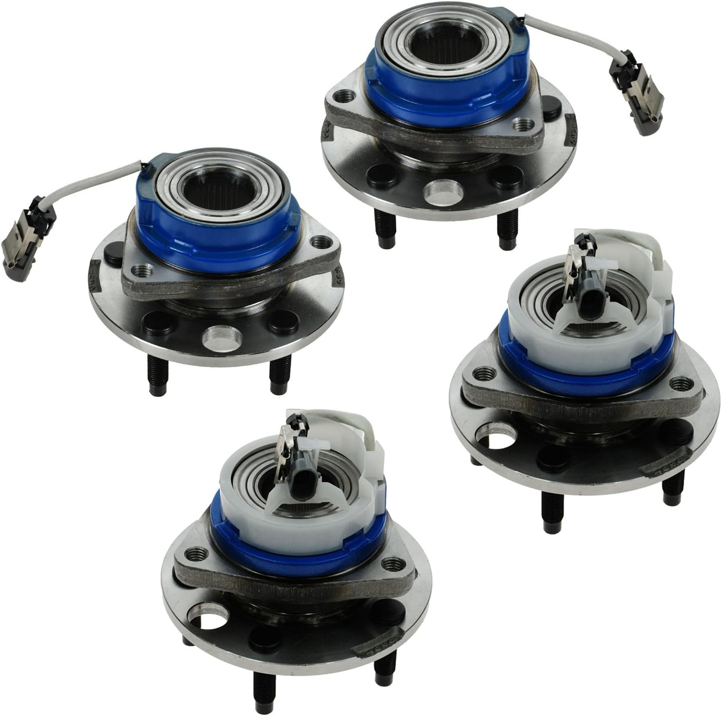 TRQ Front Rear Wheel Bearing & Hub Assembly Set for Buick Rendezvous