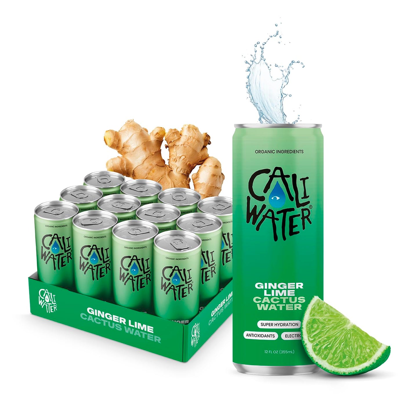 Caliwater Organic Cactus Water with Ginger and Lime Flavor
