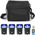 Battery Powered Uplights 4Pc Par Can RGBWA+UV - Wireless Stage