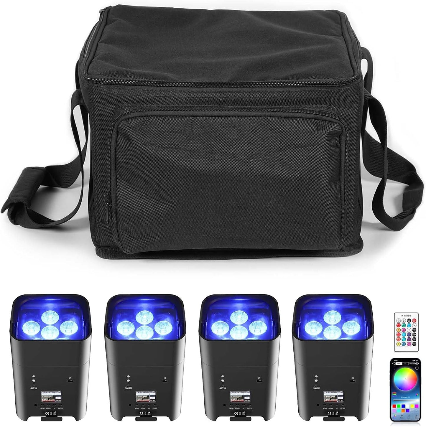 4Pcs Battery Powered Uplights with Bag for Stunning Events