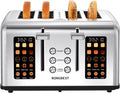 4 Slice Touch Screen Toaster with Wide Slots - Precise Dual Controls