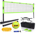 Outdoor Yard Sports Net Game Set - Volleyball or Badminton Combo