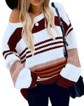 Striped Color Block Short Sweater Pullover - Cozy Fall Staple