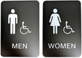 Men And Women ADA Restroom Signs in Graphite Grey for Offices