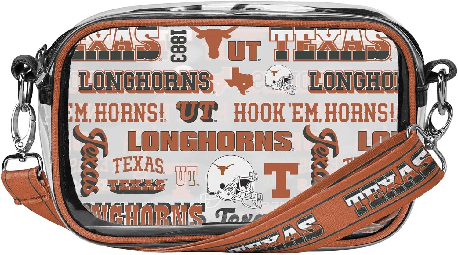 FOCO NCAA College Team Logo Stripe Clear Crossbody Bag Review