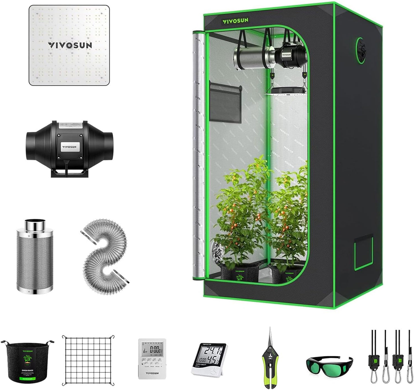 VIVOSUN Complete 32 x 32 x 63-Inch Grow Tent Kit System