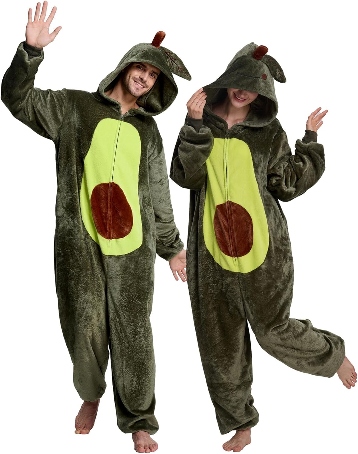 Unisex Adult Onesie Pajamas for Fun Avocado Cosplay Costumes