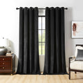 Joydeco Black Velvet Curtains 108 in Long - Luxury Blackout Drapes