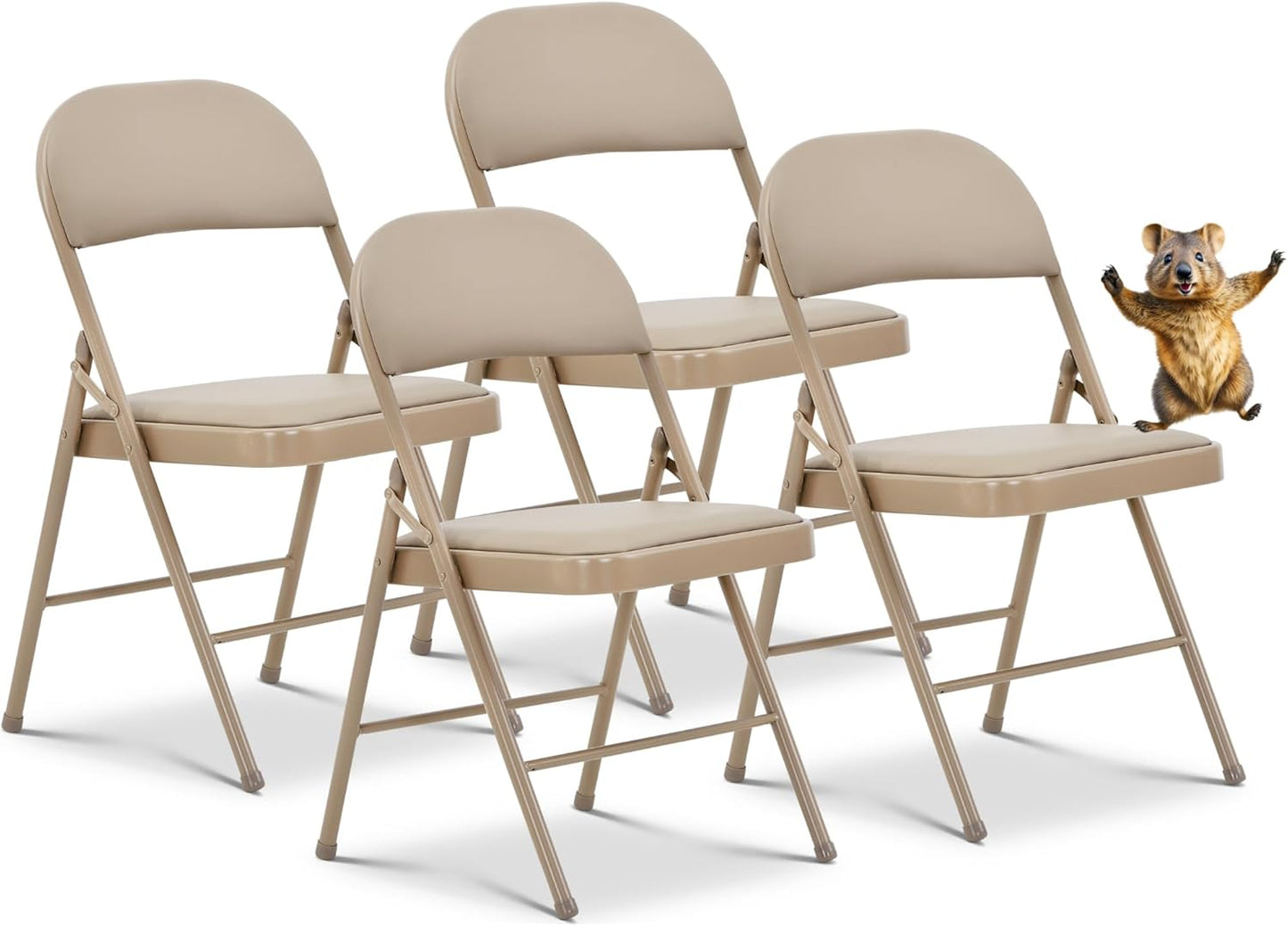 Oline Vinyl Folding Chairs with Padded Cushion for Events