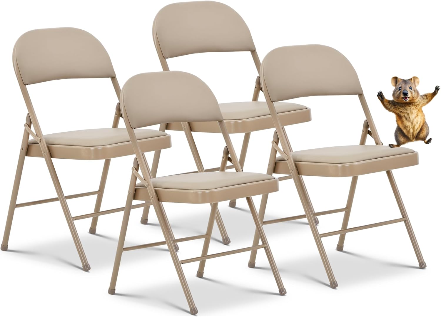 Oline Vinyl Folding Chairs with Padded Cushion for Events