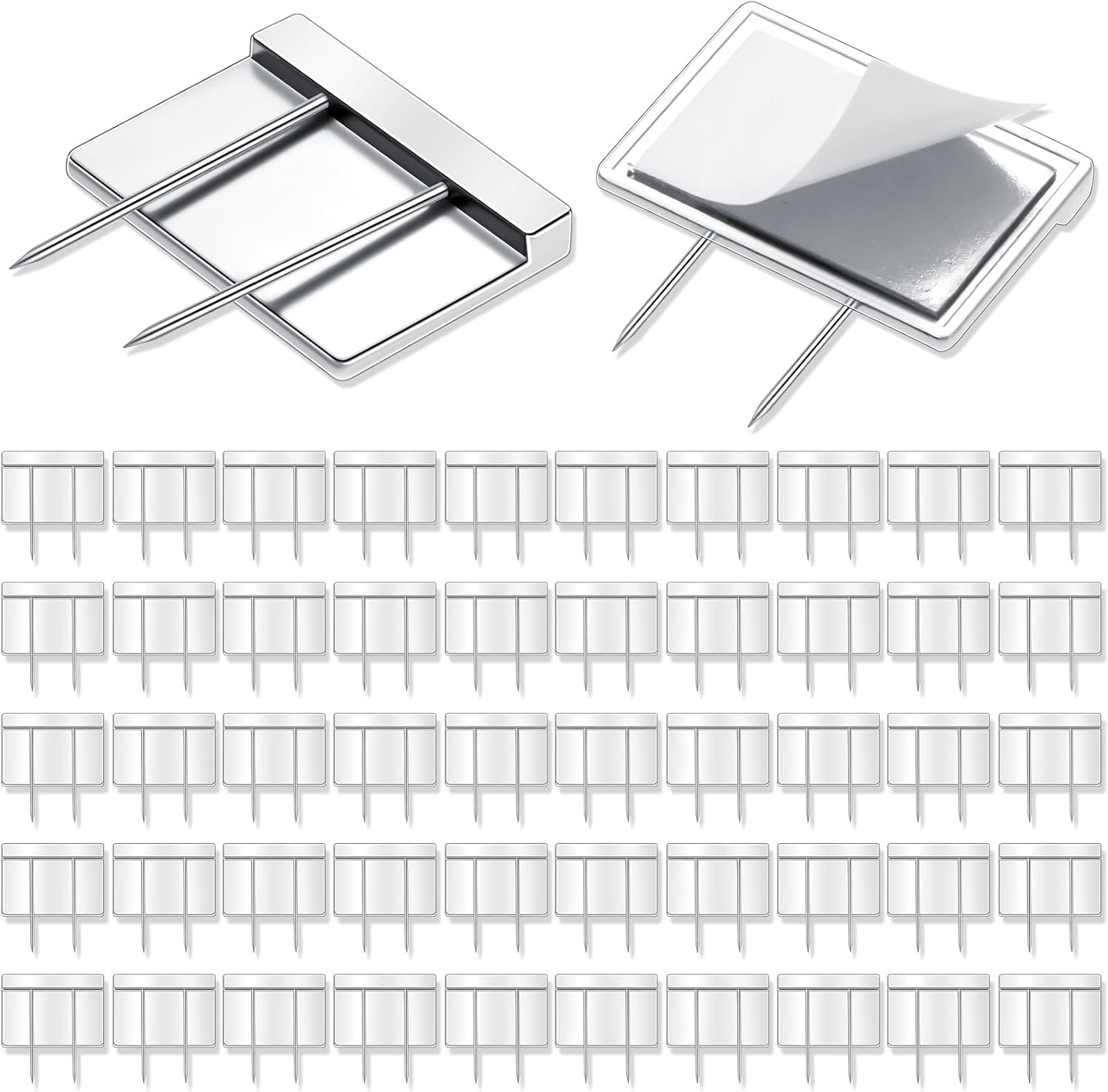 80 Pcs Silver Cubicle Pins for Office and Home Use
