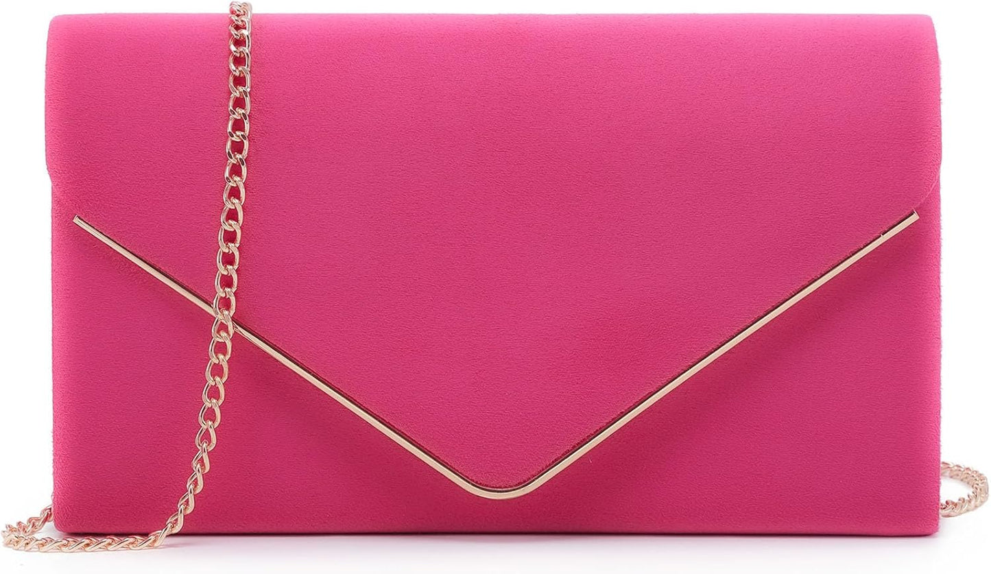 Dasein Faux Suede Evening Clutch Bags for Formal Events