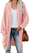 ZoeAce Womens Open Front Knit Cardigan - Oversized Chunky Waffle