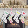 Personalized Christmas Stockings 5Pcs - Large Plush Family Stockings