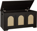 DINZI LVJ Storage Chest: Elegant Rattan-Like Wooden Bench