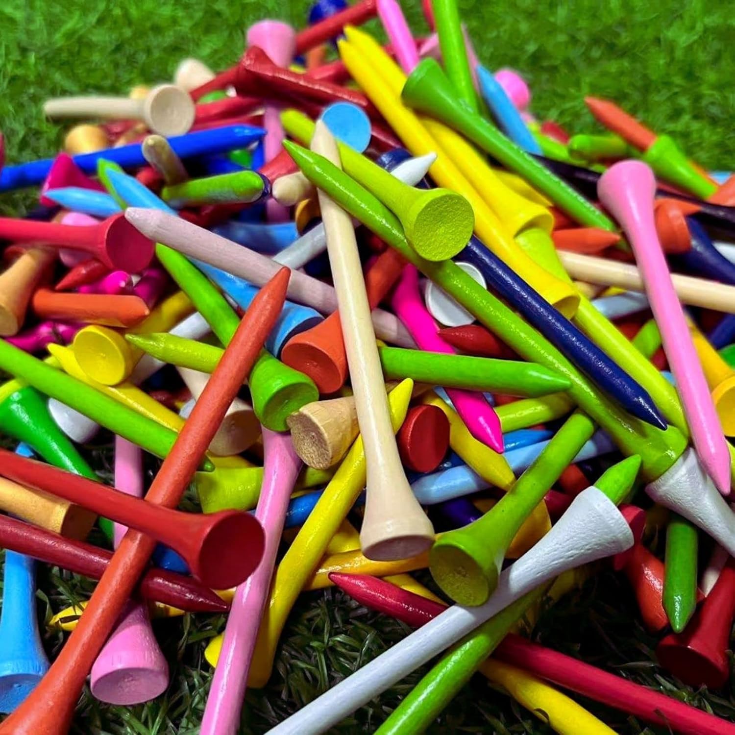 150 Mixed Size Wood Golf Tees Pack | Less Friction for Pro Training